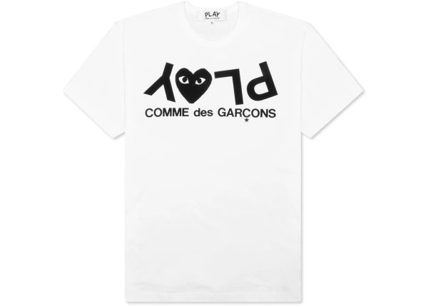 CDG Play Inverted Text T-Shirt White CDG Play Inverted Text T-Shirt White