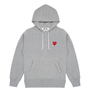 CDG PLAY GREY PULLOVER HOODIE