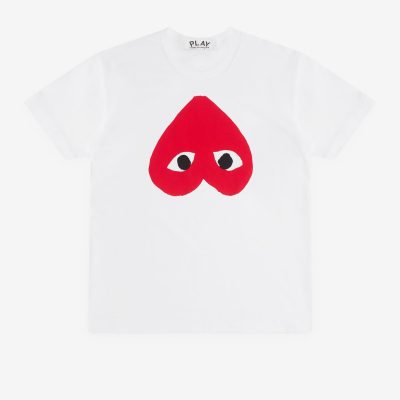 CDG Play Big Red Heart White T-Shirt