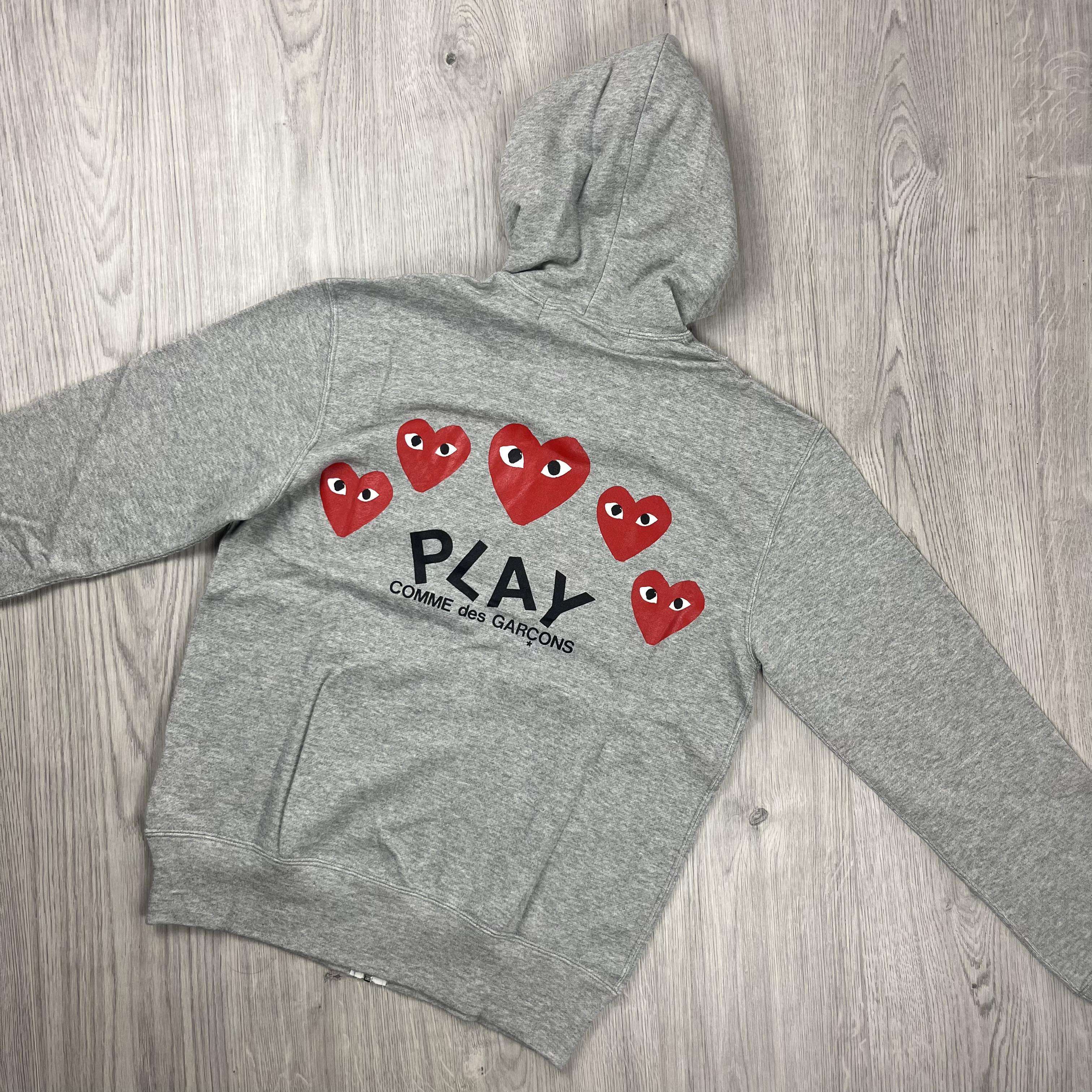 Grey Multi-Heart Hoodie