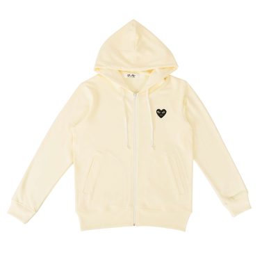 CDG PLAY Holiday Emoji Cream Zip Hoodie 2