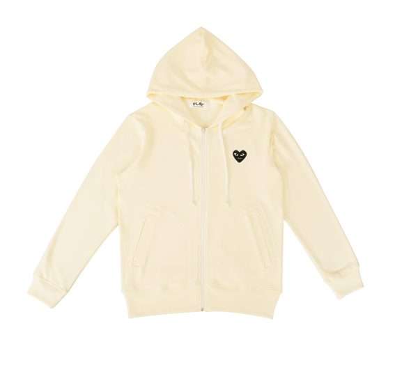 CDG PLAY Holiday Emoji Cream Zip Hoodie 2