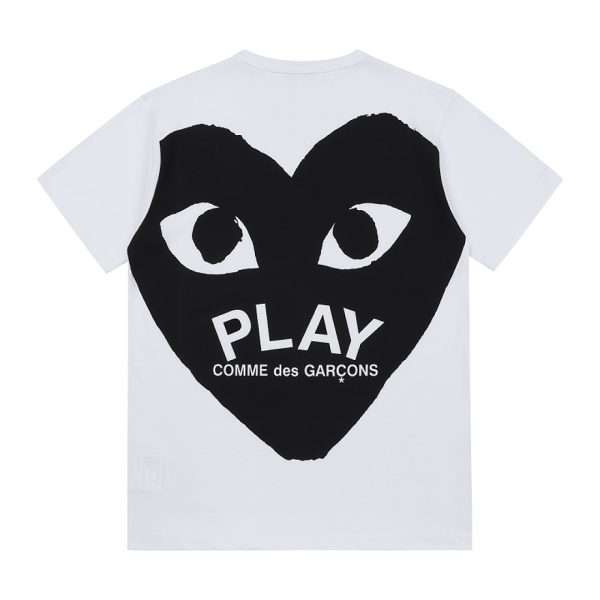 Comme des Garçons PLAY Black Heart Graphic White T-Shirt